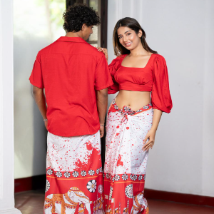 Red perahera sarong